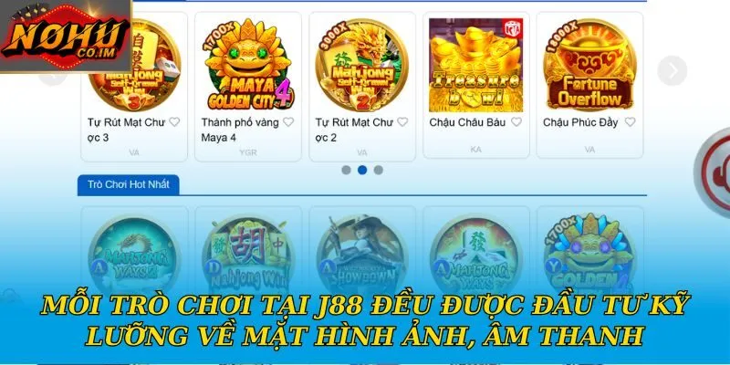 Mỗi trò chơi tại J88 đều được đầu tư kỹ lưỡng về mặt hình ảnh, âm thanh