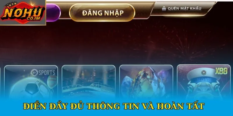 Truy cập cổng game và chọn đăng nhập