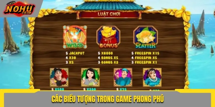 Các biểu tượng trong game phong phú