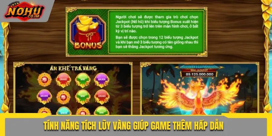 Tính năng tích lũy vàng giúp game thêm hấp dẫn